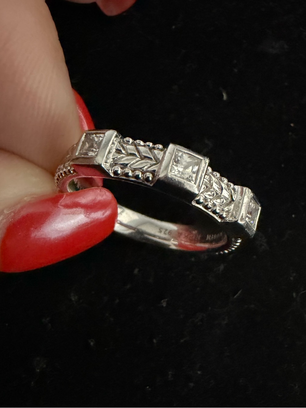 Judith Ripka sterling silver CZ BAND